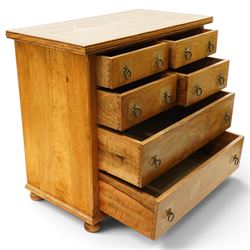 Barker & Stonehouse - contemporary flagstone and mango wood chest, the rectangular inlaid top over four short and two long drawers with metal ring handles, on compressed bun feet