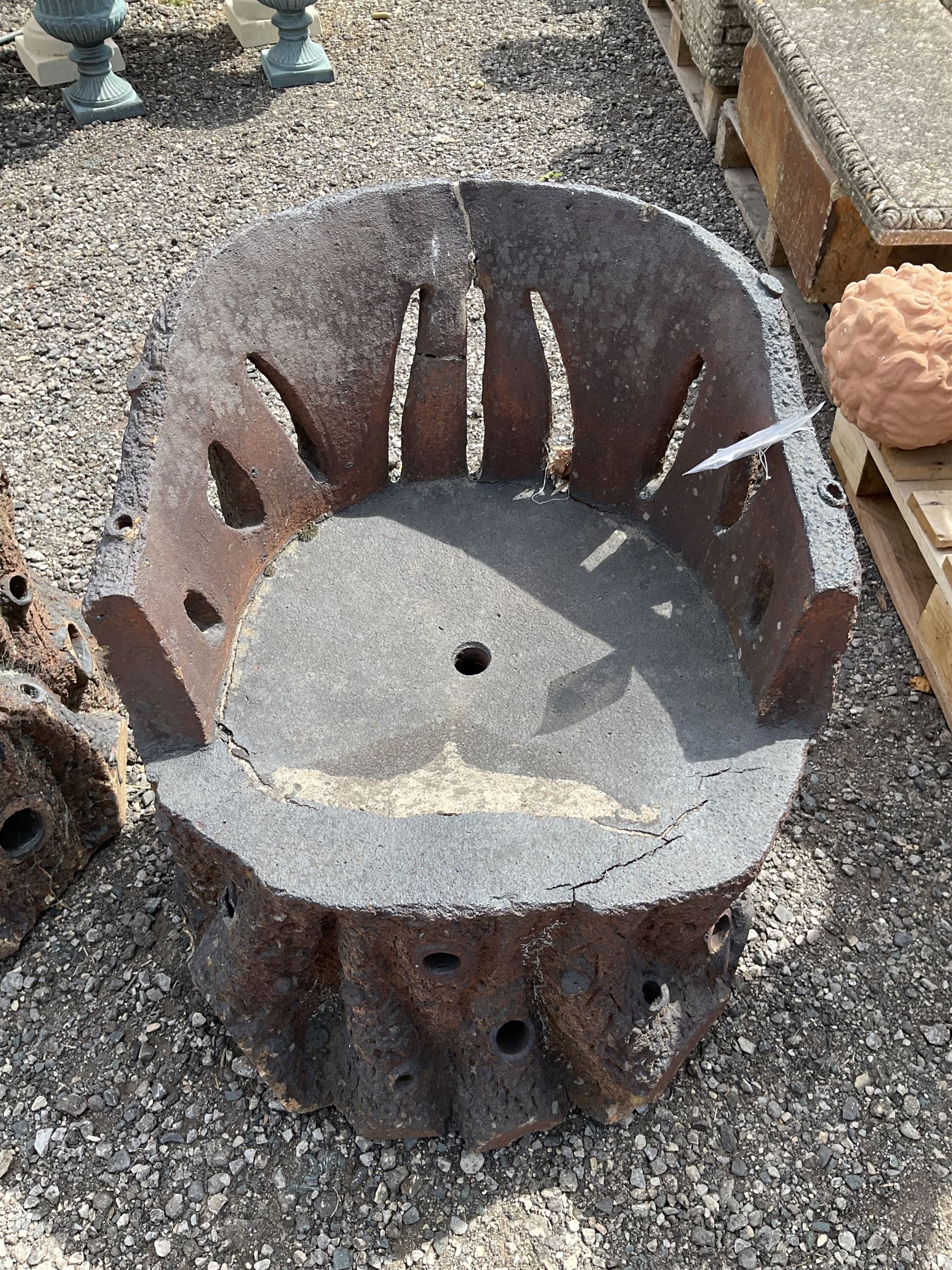 Pair of cast composite, log effect garden grotto chairs - THIS LOT IS TO BE COLLECTED BY APPOINTMENT FROM DUGGLEBY STORAGE, GREAT HILL, EASTFIELD, SCARBOROUGH, YO11 3TX