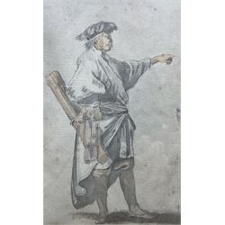 French School (18th century): The Architect, pencil and watercolour on laid paper unsigned, inscribed verso 19cm x 13cm
