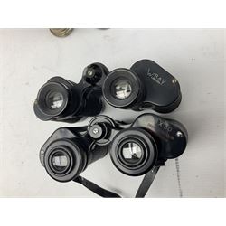 Seven cased pairs of binoculars, to include Wray Magnivu 8x30, Trentor 8x30, French Verres leather covered example, Tohyoh 8x30, Viscount 7x35 etc