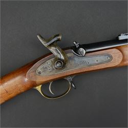 SECTION 1 FIREARMS CERTIFICATE REQUIRED - Parker Hale reproduction 1853 Enfield muzzle loading rifle, the 99cm barrel marked Parker-Hale Ltd, Birmingham England, fitted with ladder sight, secured by three bands, the lock plate marked Enfield 1853, with crowned PH, full stock with ramrod under, overall L140cm, serial no.6567 
