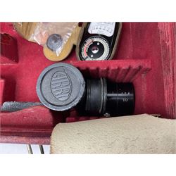 Arriflex 16SB camera body, serial no. 1784, with ' Carl Zeiss Distagon 1:2 f=8mm' lens, serial number 3860224, 'Carl Zeiss Jean Tessar 2/16' lens, serial no 3624355, camera pistol grip and other accessories, in fitted hard case