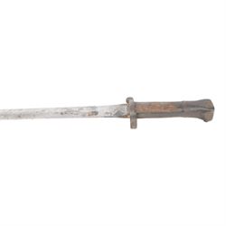 British Lee-Metford bayonet with double edged 30cm blade the ricasso stamped Wilkinson, overall L43cm
