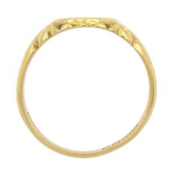 18ct gold signet ring, engraved with initials 'HD', by Henry Griffith & Sons Ltd, Birmingham 1926