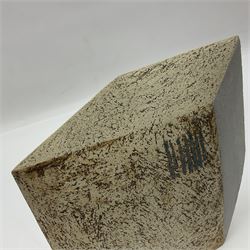 Ben Arnup (British 1954-): trompe l'oeil angular form sculpture, signed and numbered beneath, H20cm