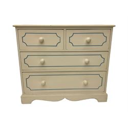 Laura Ashley - painted chest, fitted with two short and two long drawers