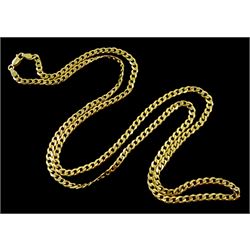 9ct gold flattened curb link chain necklace, London import mark