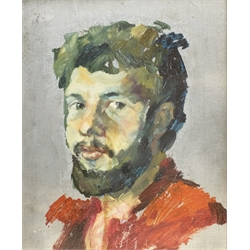Attrib. Nikolai Ivanovich Kostrov (Russian 1901-1996): Portrait of a Man with a Beard, oil on board unsigned 40cm x 32cm