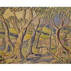  A Tree Lined Path, oil on board attrib. Frederick Etchells (British 1886-1973) unsigned 48cm x 60cm  