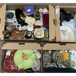 Collectables including, Wedgwood, Beswick, Hornsea, Wade etc in five boxes 