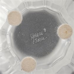 Lalique Tulip pattern glass vase of baluster form, the base signed 'Lalique, France' 17.5cm