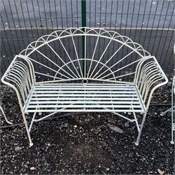 Pale green finish garden Sunrise bench - THIS LOT IS TO BE COLLECTED BY APPOINTMENT FROM DUGGLEBY STORAGE, GREAT HILL, EASTFIELD, SCARBOROUGH, YO11 3TX