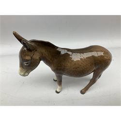 Beswick donkey family to include no.1364b, no.2267a, another donkey and donkey foal (4)