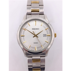  Gentleman's Seiko 100m wristwatch no.453004 on stainless steel strap cased  