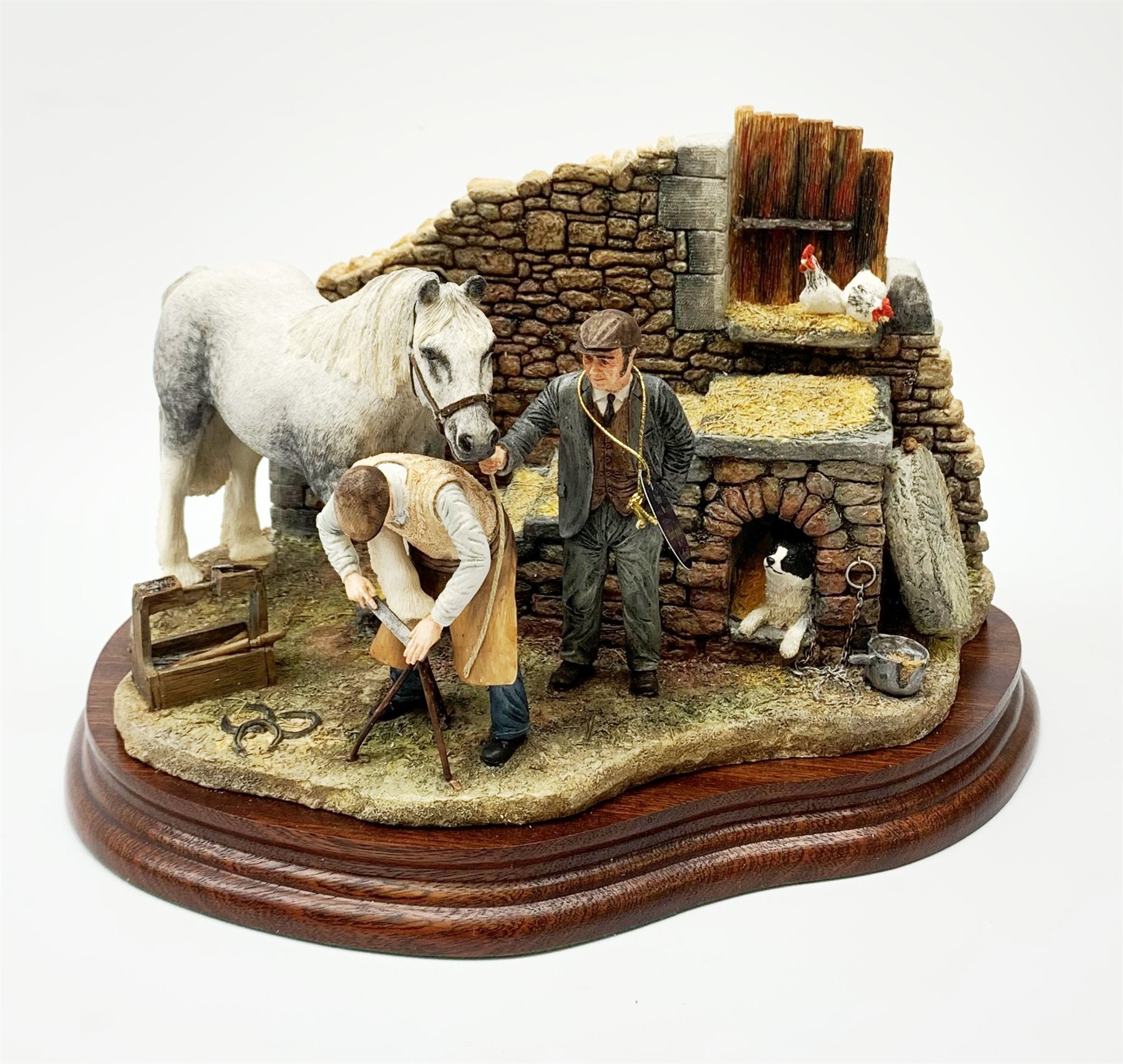 A limited edition Border Fine Arts figure group, Finishing Off, model no B0947 by Hans Kendrick, 610/750, on wooden base, figure L24cm, with accompanying certificate. 