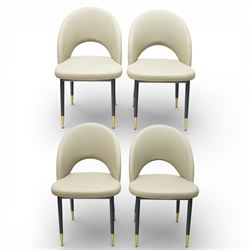 Next Home - Four 'Dwell' grey black comida dining chairs, black tapering metal legs