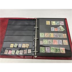 Stamps including St Helena, Fiji, Southern Rhodesia, Malaya, Bermuda, Queen Victoria and later Ceylon, various Universal Postal Union 1949 etc, housed in six albums/folders