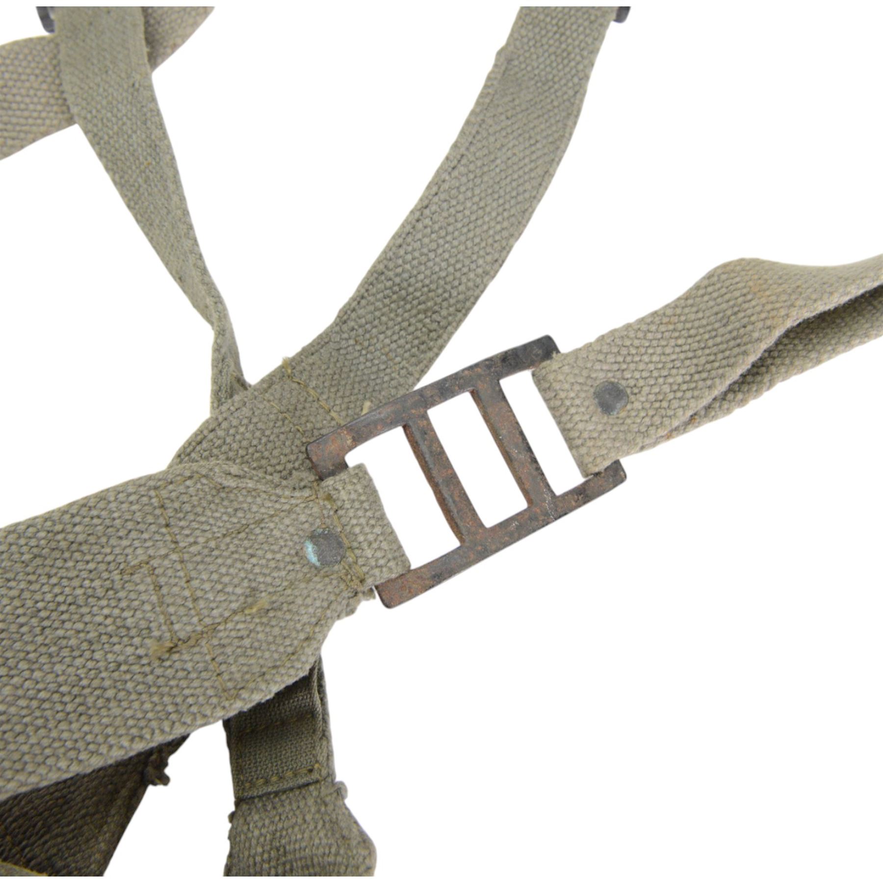 Indochine period French webbed belt and Y strap 