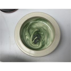 Collection of studio pottery, including Punch set with eight cups, two Paul Murray jugs, dishes, etc 