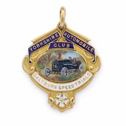 Early 20th century 18ct gold enamelled Yorkshire Automobile Club Saltburn Speed Trials, th...