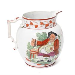 19th century Staffordshire pearlware jug, dated 1810 and inscribed with owners John & Ann Jackson, one side transfer printed with Tony Philpot, verse 'When this you see, Remember me, And keep me in your mind, Let all the World, Say what they will, Speak of me as you find', and opposing side with God speed the Plough motifs, H16.5cm 