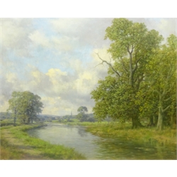  Walter Goodin (British 1907-1992): Yorkshire River Landscape, oil on board signed 59cm x 73cm  DDS - Artist's resale rights may apply to this lot   