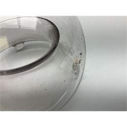 19th Century glass fly trap and stopper, H20cm