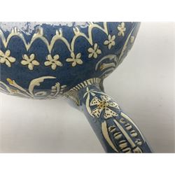 Swiss Thun pottery teapot and cover, decorated with edelweiss flowers, H16cm