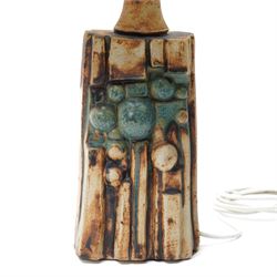 Bernard Rooke (b1938) - Brutalist stoneware table lamp and shade H50cm overall, impressed mark 'Rooke' and 'Made in England'