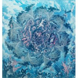 Bradley A TePaske (American 20th century): 'Aphrodite's Green Moon', colour print signed i...