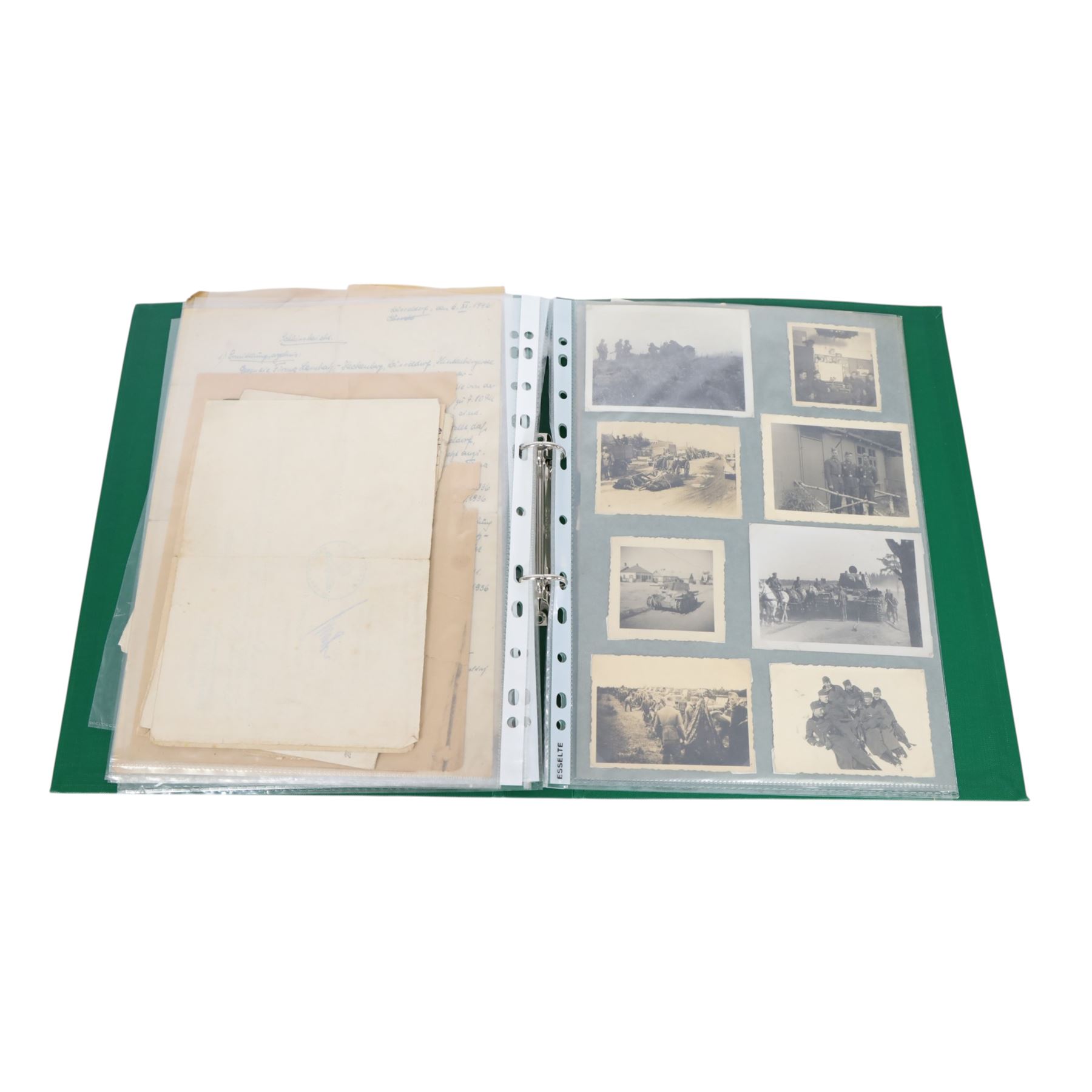 Collection of Third Reich German Ephemera, citations and certificates, photographs, an album of cigarette cards - Bilder Deutsche Geschichte, Deutschland Im Zweiten Weltkrieg, prints etc 