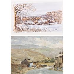 Joseph Pighills (British 1902-1984): 'Nab Hill and Nan Scar - Oxenhope', watercolour signe...