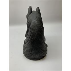 Cast iron horse tethering post, in the form of horse head,  H26cm