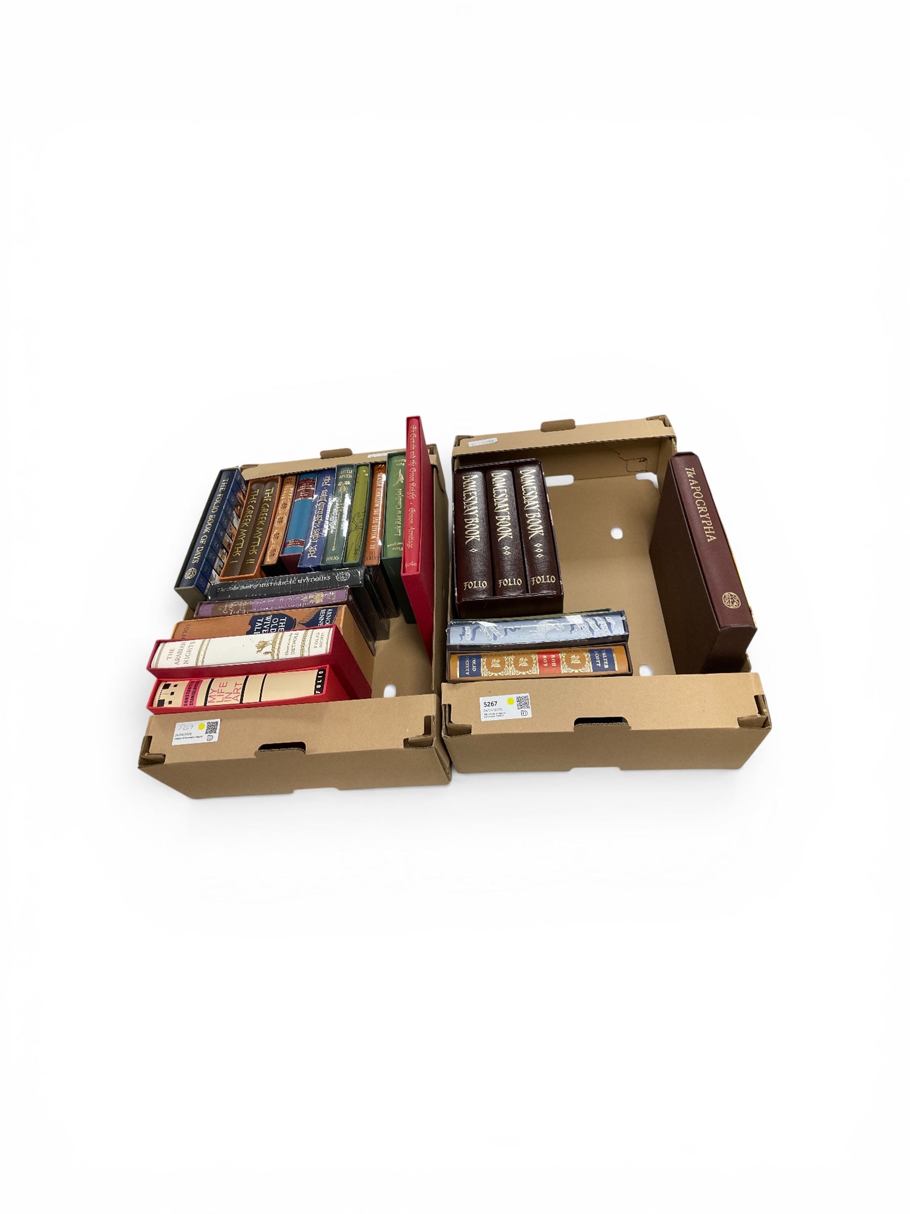 Collection of Folio Society books, including The Greek Myths, Folk Tales of the British Isles, Domesday Book three volumes etc  