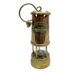 Copper and brass miners lamp by British Coal Company Wales UK for Aberaman Colliery Serial No. 232722, H22cm excl handle