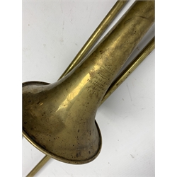 Boosey & Co. brass slide trombone, serial no.75743, with mouthpiece L115cm