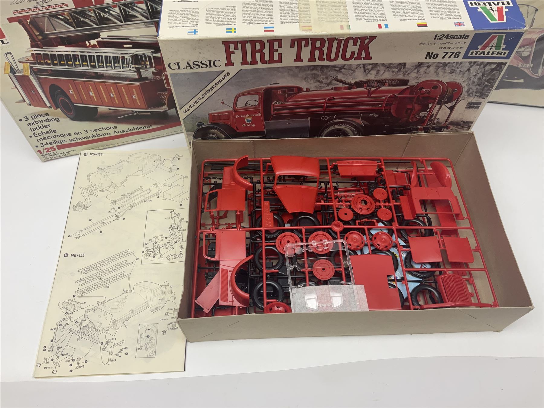 Seven scale model assembly kits to include Airfix, Heller, Italeri etc in one box