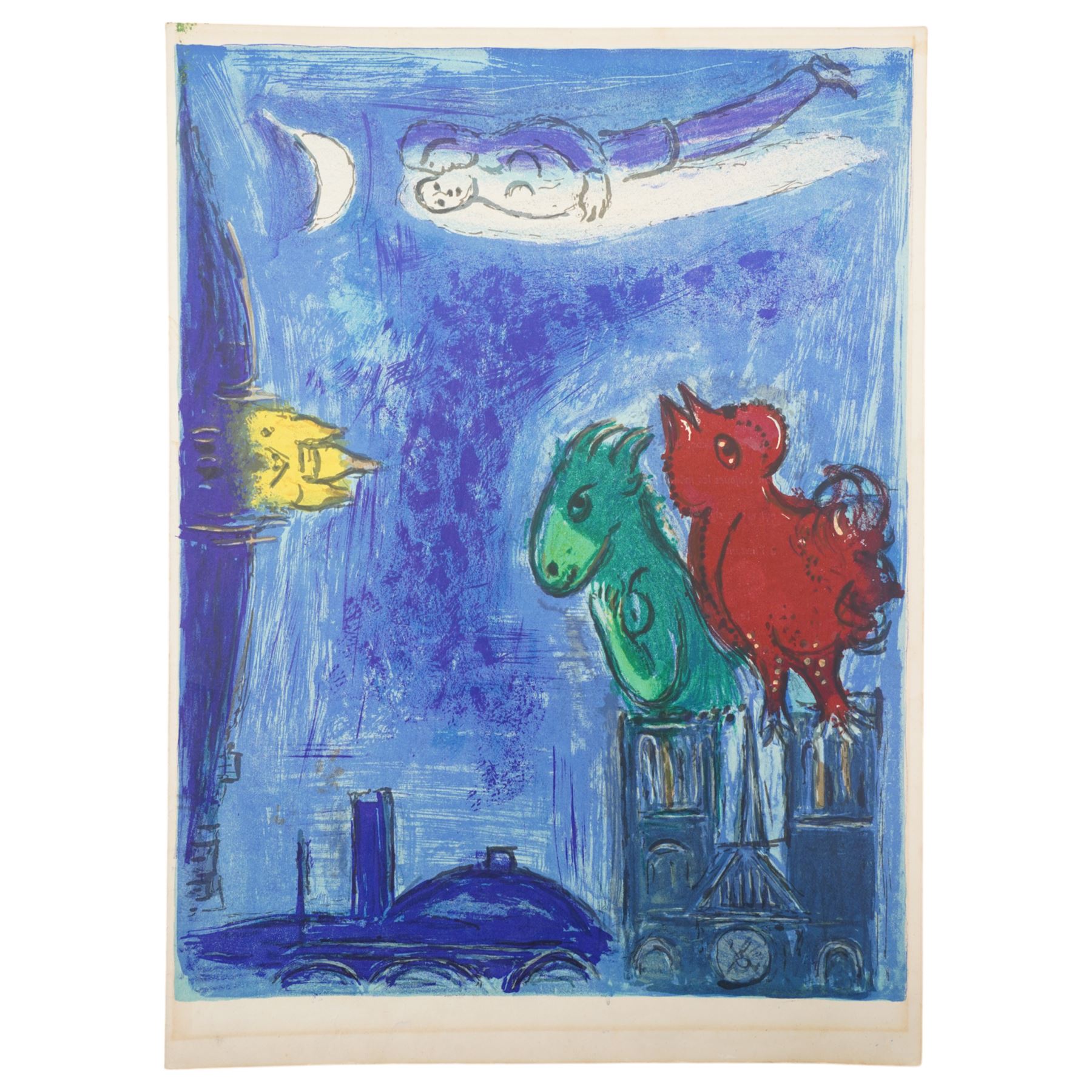 Marc Chagall (Russian/French 1887-1985): 'Les Monstres de Notre-Dame', offset colour lithograph pub. Derriere le Miroir 38cm x 28cm (unframed)