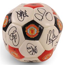 Manchester United football, signed by 2002/2003 season squad, with certificate of authenticity, together with a signed Adidas Classique AC Milan football