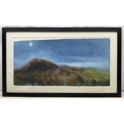 Philip Charles Turner (British 1949-): Moonlit Landscape, watercolour signed with monogram 39cm x 77cm 