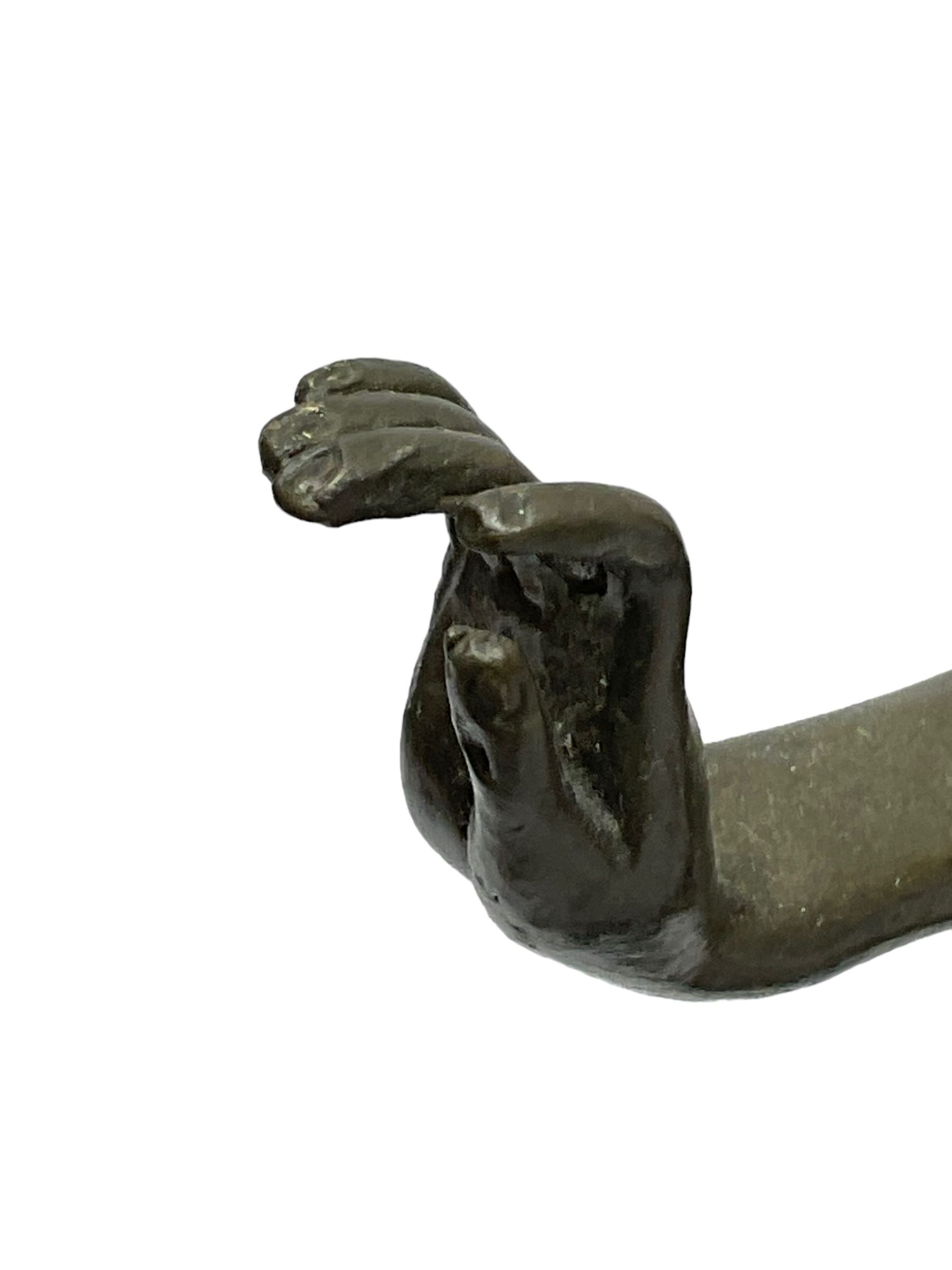 After Claire Jian Robertine Colinet (1880-1950); Art Deco style bronze, modelled as a dancing nude figure upon a marble base, H22cm