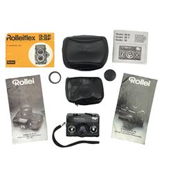 Rollei 35 S Compact Camera, black, with 'Rollei HFT 40mm f/2.8 Sonnar' lens, in leather case