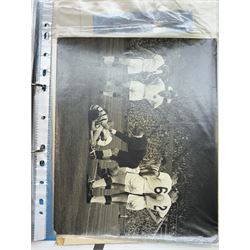 Collection of football memorabilia belonging and relating to the Hull based referee Frank Coultas, including 9ct gold Referee's medal for the 1957 Aston Villa v Manchester United FA Cup Final, inscribed 'The Football Association, F.B Coultas, F.A. Challenge Cup Competition, Final Tie 1957', hallmarked and in original case; the kit worn by him to referee the 1957 FA Cup Final and ephemera relating to the match including photographs, programmes and tickets; together with other football memorabilia collected by Frank Coultas, including programmes, photograph and ticket stubs, with some items relating to the 'Busby Babes'