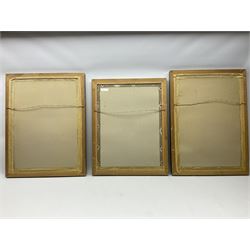 Thirty-five WW1 embroidered silk postcards including regimental crests, flags of the Allies, envelope type with greeting card inserts, Christmas and birthday cards etc; mounted and glazed in three graduated modern matching gilt frames (3)