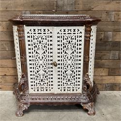 Early 20th century French ornate painted cast iron stove