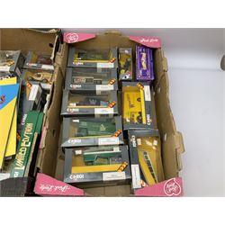 Corgi Classics commercial vehicles to include Bedford O series Van, Bedford type OB Coach, etc, boxed, other boxed Corgi models and boxed Atlas Editions Great British Buses, in three boxes