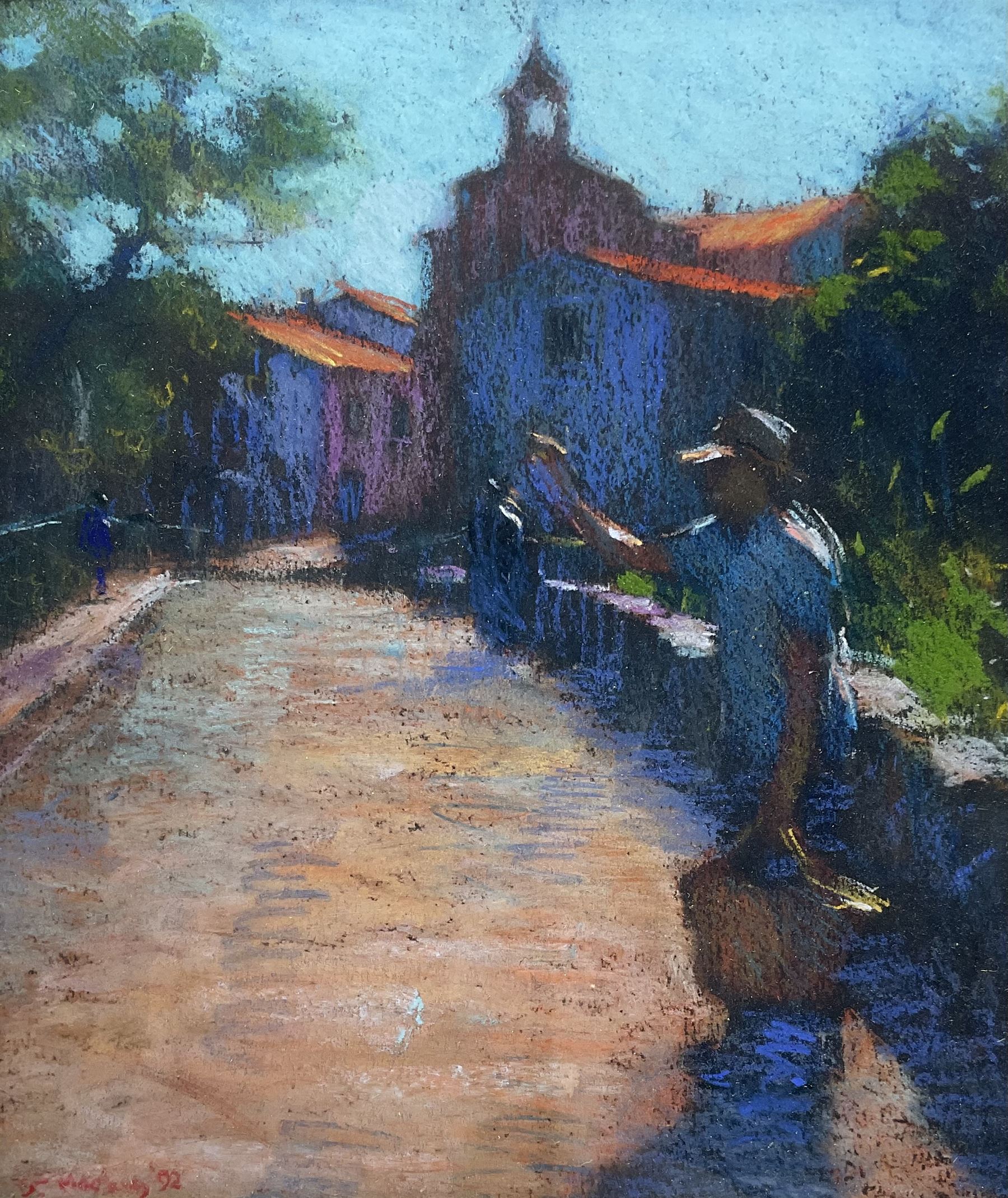 John Mackie (Scottish 1953-): 'Tuscany', pastel signed and dated '92, titled verso 30cm x 25cm