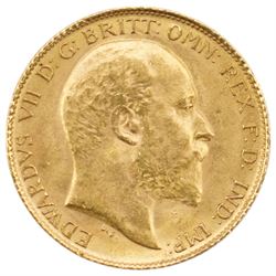 King Edward VII 1908 gold half sovereign coin