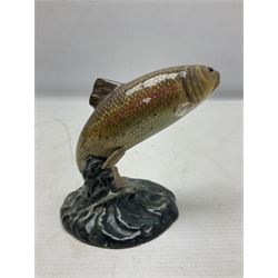 Two Beswick trout figures, comprising Golden Trout, model no. 1246, and Trout, model no. 1390, largest L23cm