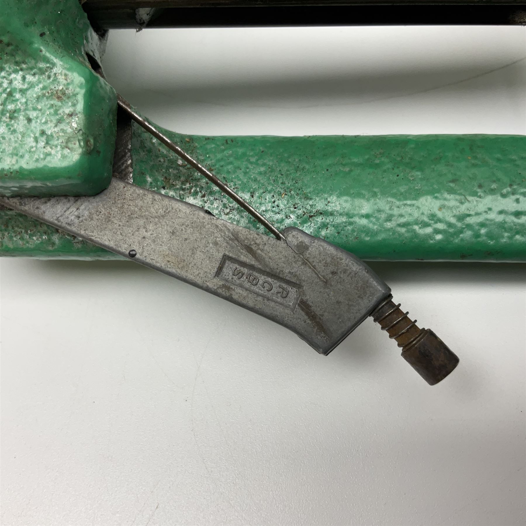 RCBS single station loading press with shell holder and powder funnel; and boxed Lee Powder Measure Kit